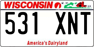 WI license plate 531XNT