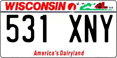 WI license plate 531XNY