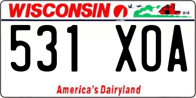 WI license plate 531XOA