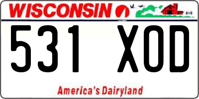 WI license plate 531XOD