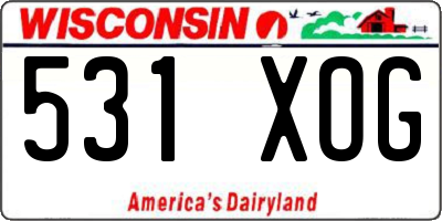 WI license plate 531XOG
