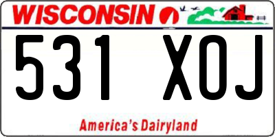 WI license plate 531XOJ