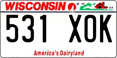 WI license plate 531XOK