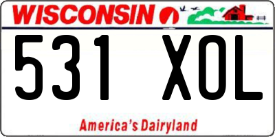 WI license plate 531XOL