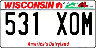 WI license plate 531XOM
