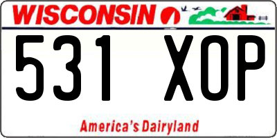 WI license plate 531XOP