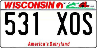 WI license plate 531XOS