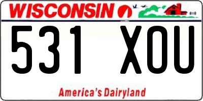 WI license plate 531XOU