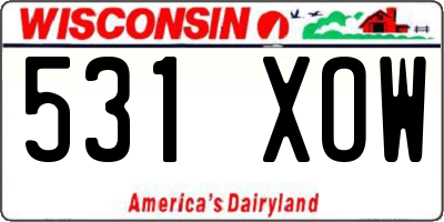 WI license plate 531XOW