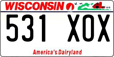 WI license plate 531XOX