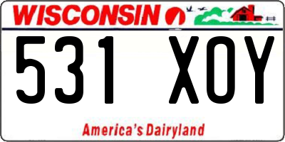 WI license plate 531XOY