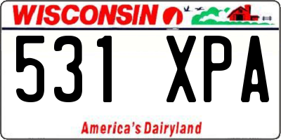 WI license plate 531XPA