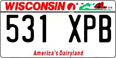 WI license plate 531XPB