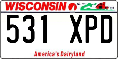 WI license plate 531XPD