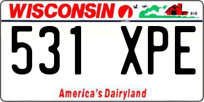 WI license plate 531XPE