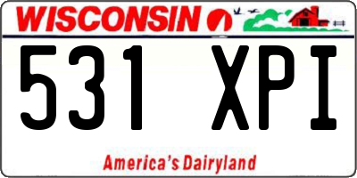 WI license plate 531XPI