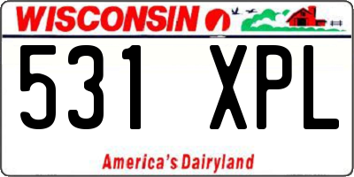 WI license plate 531XPL