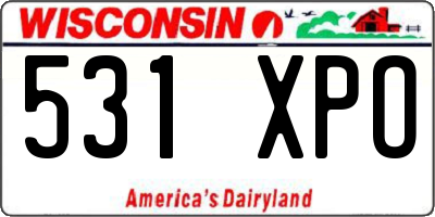 WI license plate 531XPO