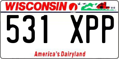 WI license plate 531XPP