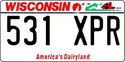 WI license plate 531XPR