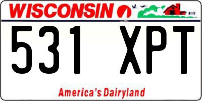 WI license plate 531XPT