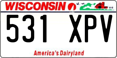 WI license plate 531XPV