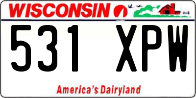 WI license plate 531XPW