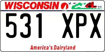 WI license plate 531XPX
