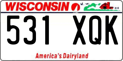 WI license plate 531XQK