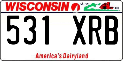 WI license plate 531XRB