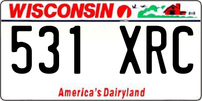 WI license plate 531XRC