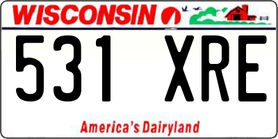 WI license plate 531XRE