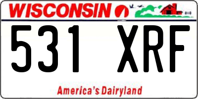 WI license plate 531XRF