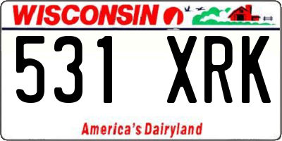 WI license plate 531XRK
