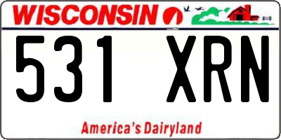 WI license plate 531XRN