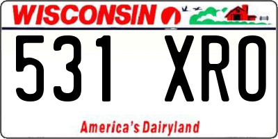 WI license plate 531XRO