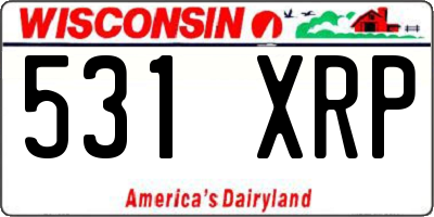 WI license plate 531XRP