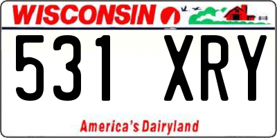 WI license plate 531XRY