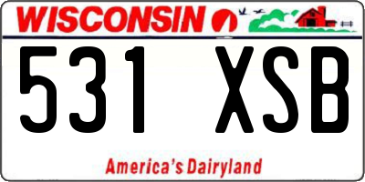 WI license plate 531XSB