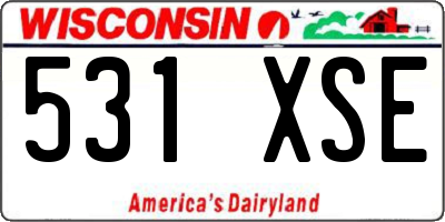 WI license plate 531XSE
