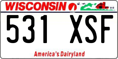 WI license plate 531XSF