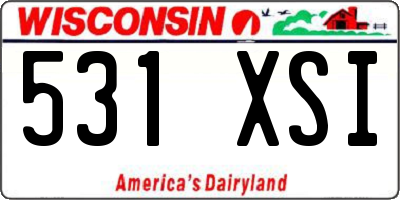 WI license plate 531XSI