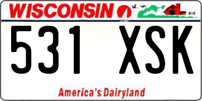 WI license plate 531XSK