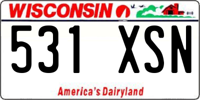 WI license plate 531XSN