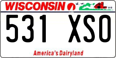 WI license plate 531XSO