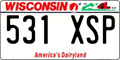 WI license plate 531XSP