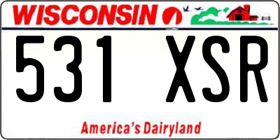 WI license plate 531XSR