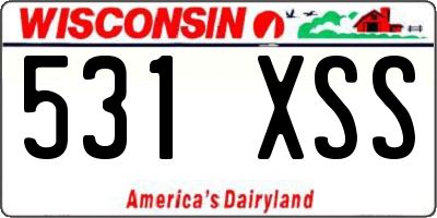 WI license plate 531XSS