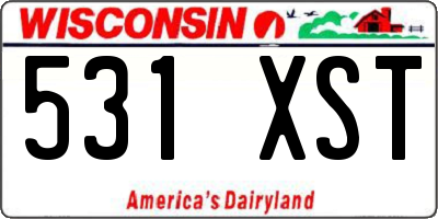 WI license plate 531XST