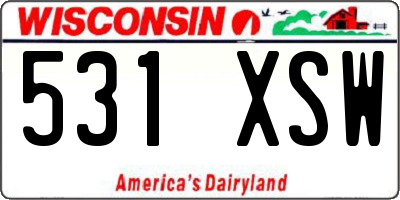 WI license plate 531XSW